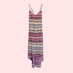 TOMMY GIRL HIGH-TO-LOW TRIBAL CHEVRON DRESS